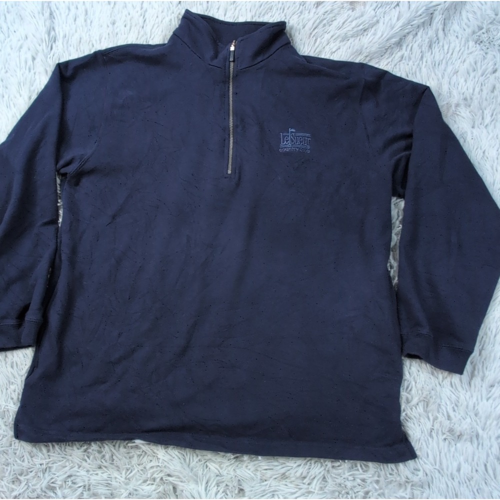Page & Tuttle Sweatshirt Womens M Blue Half Zip Athletic Le Sueur Country Club